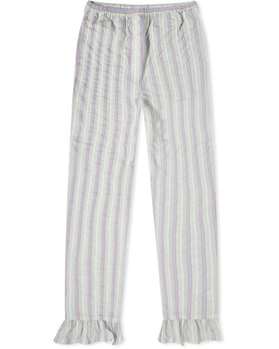 Ganni Elasticated Mid Waist Pants - Gray
