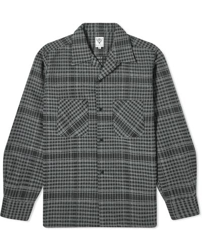 South2 West8 One-Up Plaid Shirt - Grey