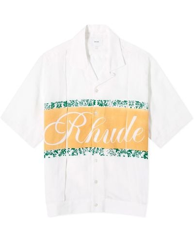 Rhude Linen Cuban Shirt - White