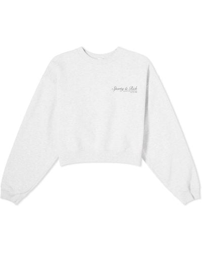 Sporty & Rich French Cropped Crew Sweat - White