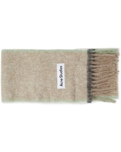 Acne Studios Vally Solid Logo Scarf - Natural