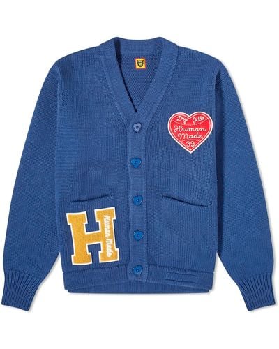 Human Made Knitted College Cardigan - Blue