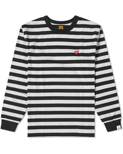 Human Made Long Sleeve Striped T-Shirt - Black