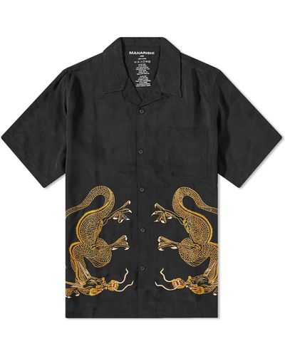 Maharishi Thai Dragon Summer Vacation Shirt - Black