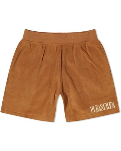 Pleasures Equator Fleece Shorts - Brown