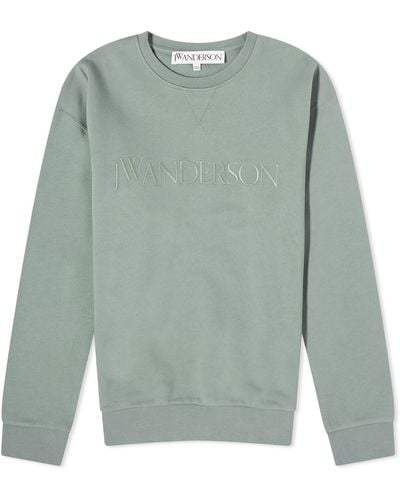 JW Anderson Logo Embroidery Crew Sweat - Green