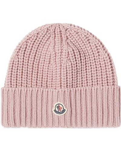 Moncler Logo Beanie Hat - Red