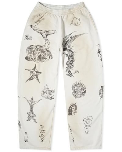 Balenciaga Tattoo Oversized Joggers - White