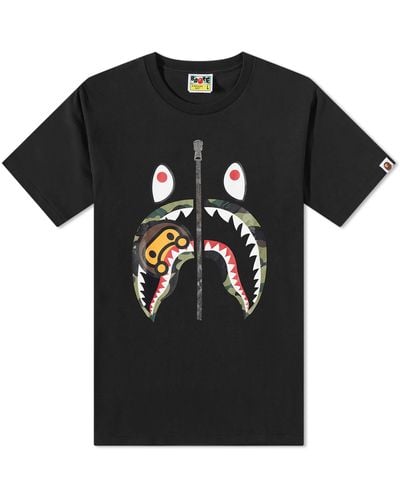 A Bathing Ape 1St Camo Milo Shark T-Shirt - Black