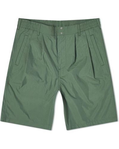 Garbstore Pleated Wide Easy Shorts - Green