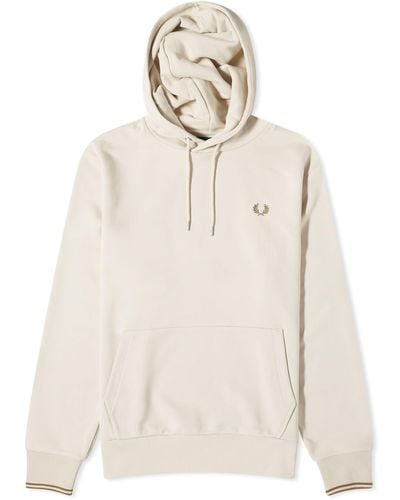 Fred Perry Tipped Popover Hoodie - Natural
