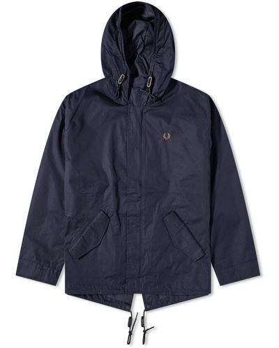 Fred Perry Short Shell Parka Jacket - Blue