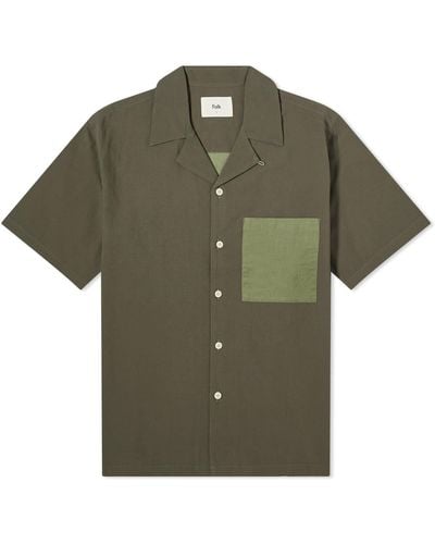Folk Short Sleeve Soft Collar Shirt - Green