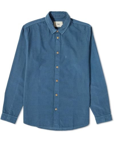 Folk Babycord Shirt - Blue