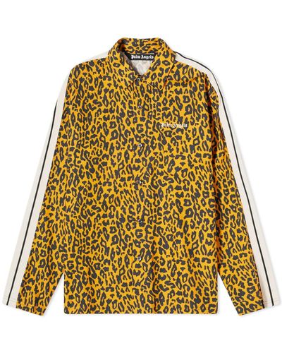 Palm Angels Cheetah Track Shirt - Yellow
