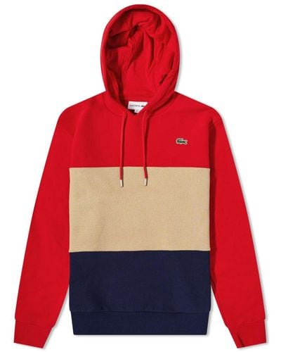 Lacoste Colour Block Hoody - Red