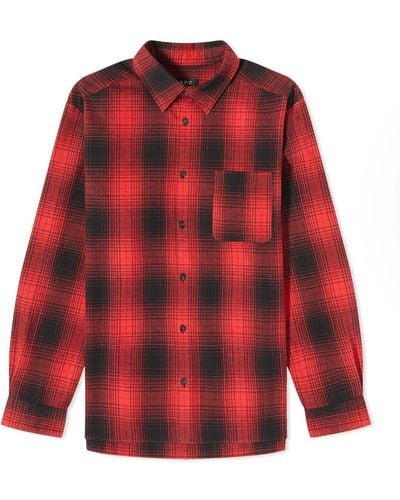 A.P.C. Malo Check Overshirt - Red