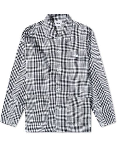 Noma T.D Gingham Check Coverall Jacket - Blue