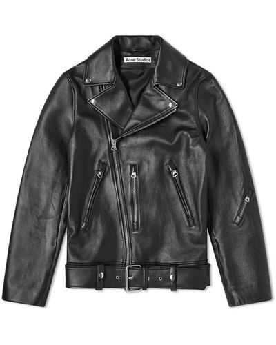 Acne Studios Nate Clean Leather Jacket - Black