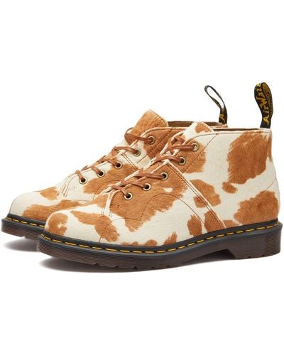 Dr. Martens Church Jersey Cow Print Hair On Boots - Brown