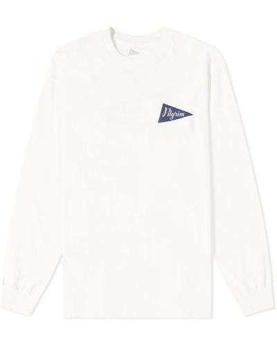 Pilgrim Surf + Supply Long Sleeve Zambia Pennant T-Shirt - White