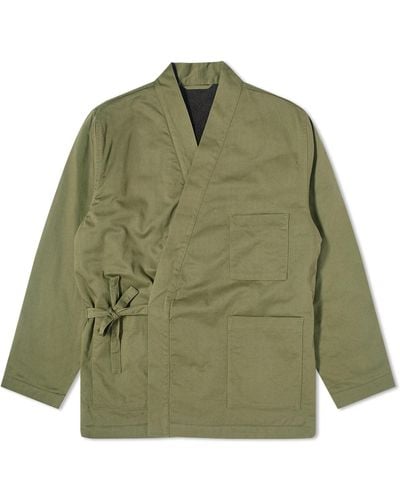 Universal Works Twill/Sherpa Reversible Kyoto Work Jacket - Green