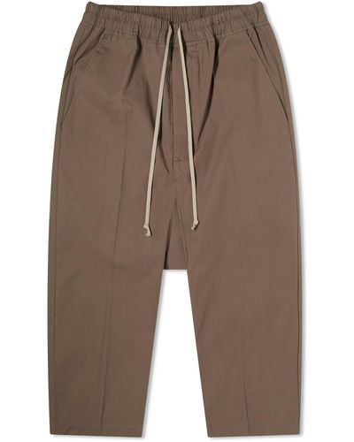 Rick Owens Cropped Drawstring Trousers - Brown
