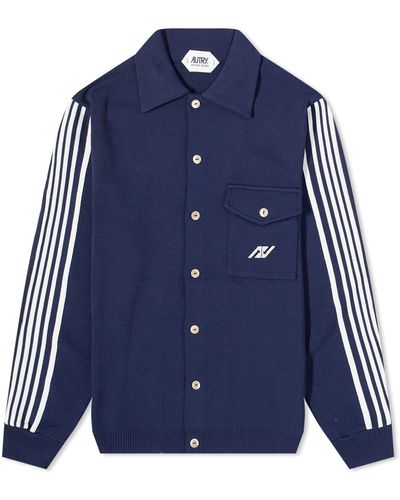 Autry Knitted Sporty Track Jacket - Blue