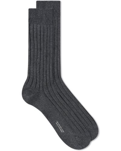 Margaret Howell Cotton Ribbed Sock - Grey