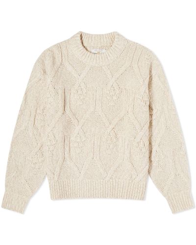 Nudie Jeans Elsa Cable Knit Sweater - White