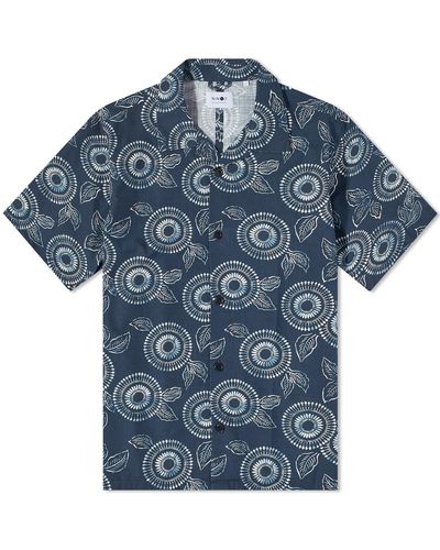 NN07 Ole Printed Vacation Shirt - Blue