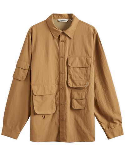 Uniform Bridge Ripstop Multi Pocket Shirt - Brown