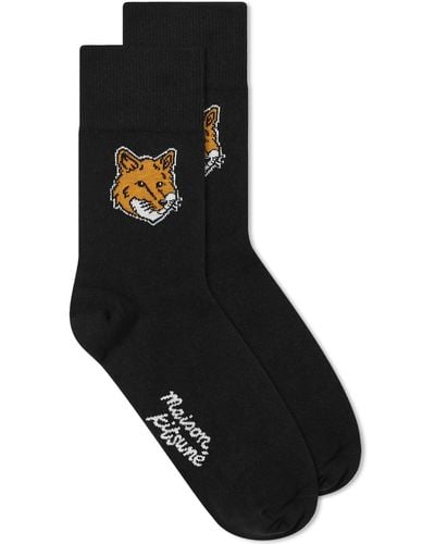 Maison Kitsuné Fox Head Sock - Black