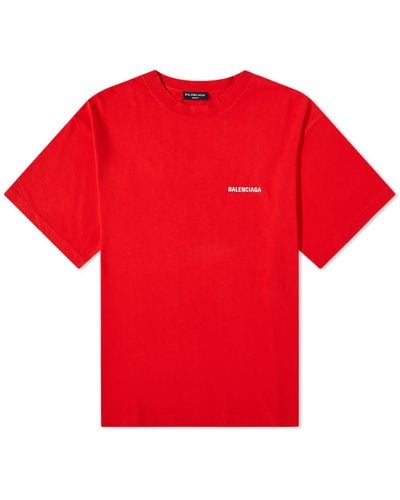 Balenciaga Back Logo T-Shirt - Red