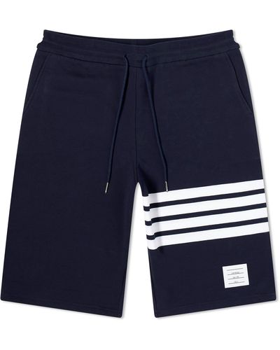 Thom Browne Engineered Stripe Sweat Shorts - Blue