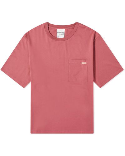 Acne Studios Edie Pocket Label T-Shirt - Pink