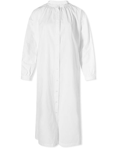 Snow Peak Og Cotton Poplin Midi Shirt Dress - White