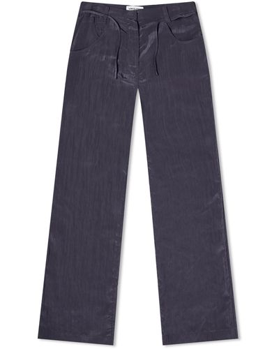 Low Classic Crinkle Slim Fit Trousers - Blue