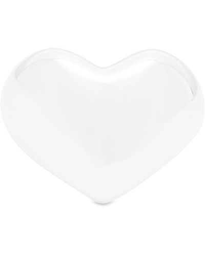 Annika Inez Large Heart Ring - White