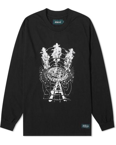Afield Out Long Sleeve Stone T-Shirt - Black