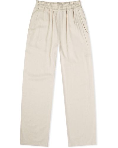 Gcds Linen Wide Trousers - Natural