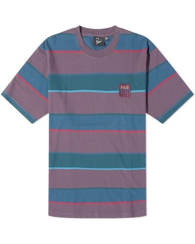 by Parra Fast Food Logo Stripe T-Shirt - Blue