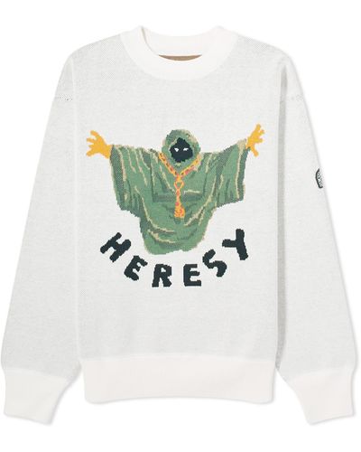 Heresy Wizard Crew Knitted Jumper - White