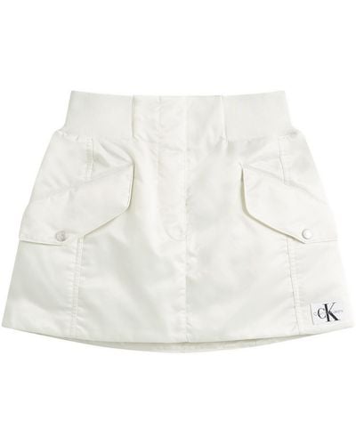 Calvin Klein Bomber Jacket Mini Skirt - White