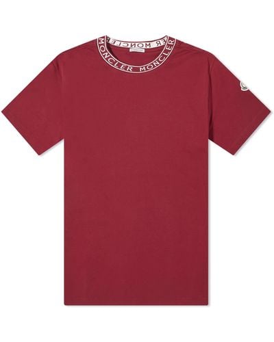 Moncler Collar Logo T-Shirt - Red