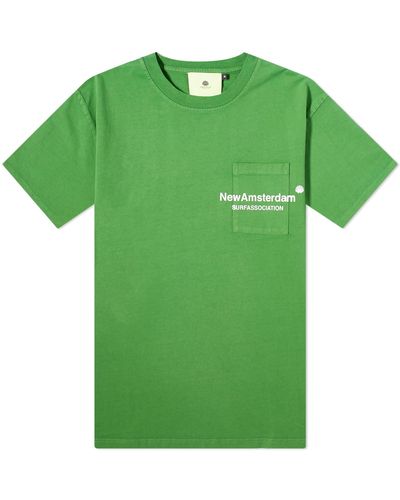 New Amsterdam Surf Association Throw Pocket T-Shirt - Green