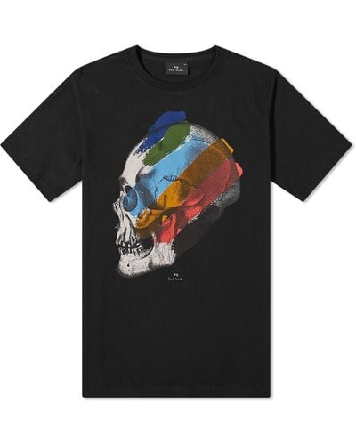 Paul Smith Skull Stripe T-Shirt - Black