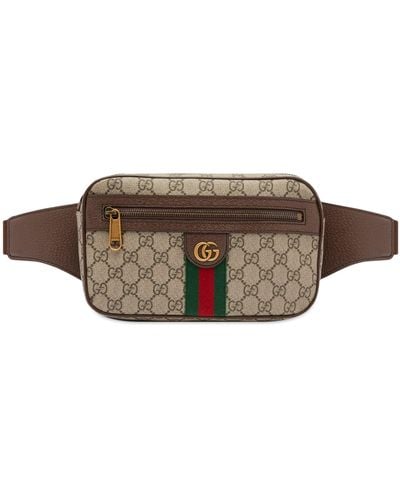 Gucci Ophidia Gg Monogram Waist Bag - Brown