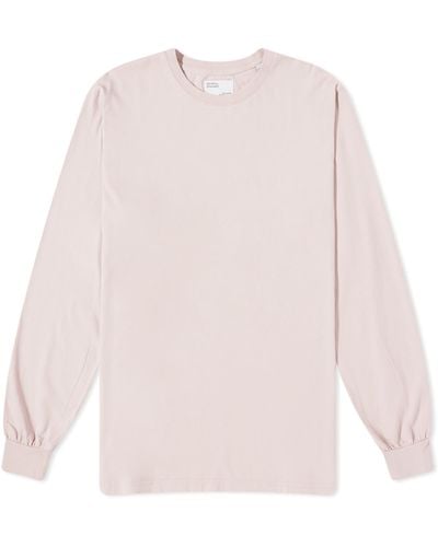 COLORFUL STANDARD Long Sleeve Oversized Organic T-Shirt - Pink