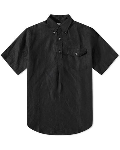 Engineered Garments Popover Button Down Short Sleeve Shirt - Black